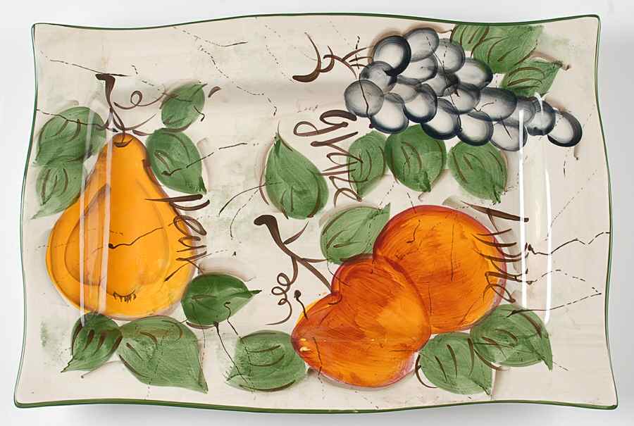 Parisian Fruit 18" Rectangular Serving Platter by Pfaltzgraff-1