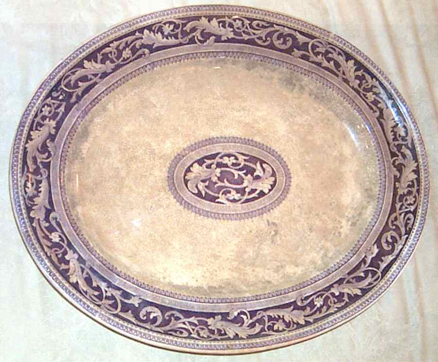 Maltese Scroll 14" Oval Serving Platter by Pinder, Bourne & Co-1
