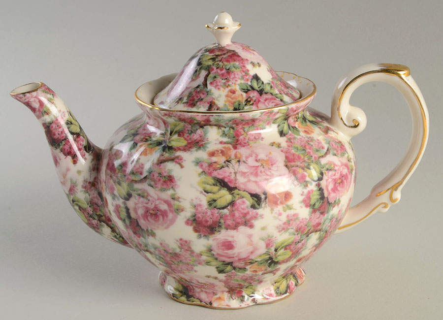 Rose Chintz Teapot & Lid by Peppertree Imports-1