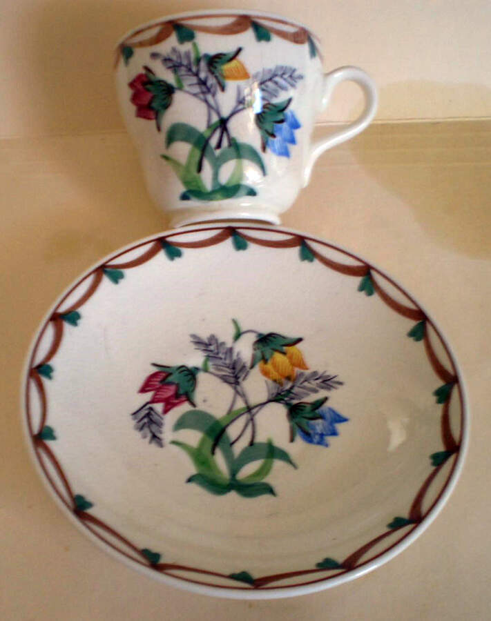 POU15 Footed Cup & Saucer Set by Pountney-1