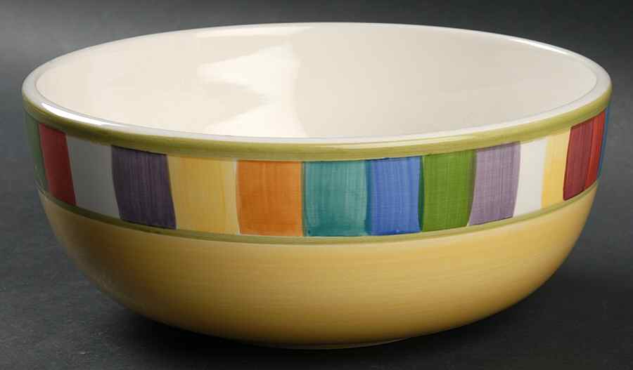 Rainbow Stripes 9" Round Serving Bowl by Philippe Richard-1