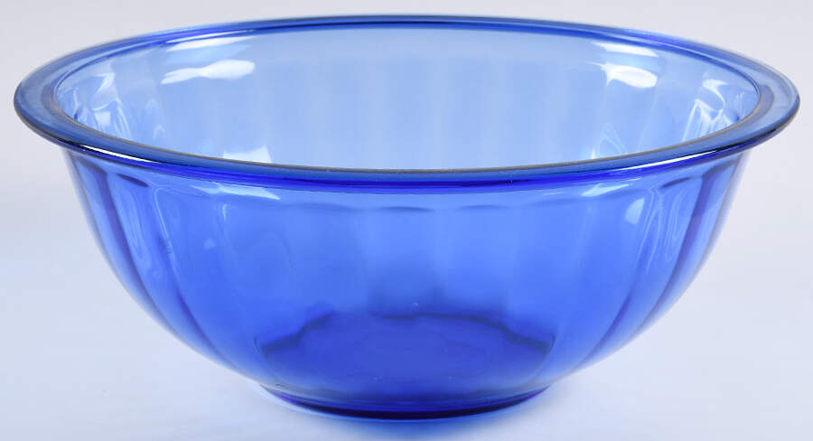 Sculptured Cobalt Blue 10" Mixing Bowl by Pyrex-1