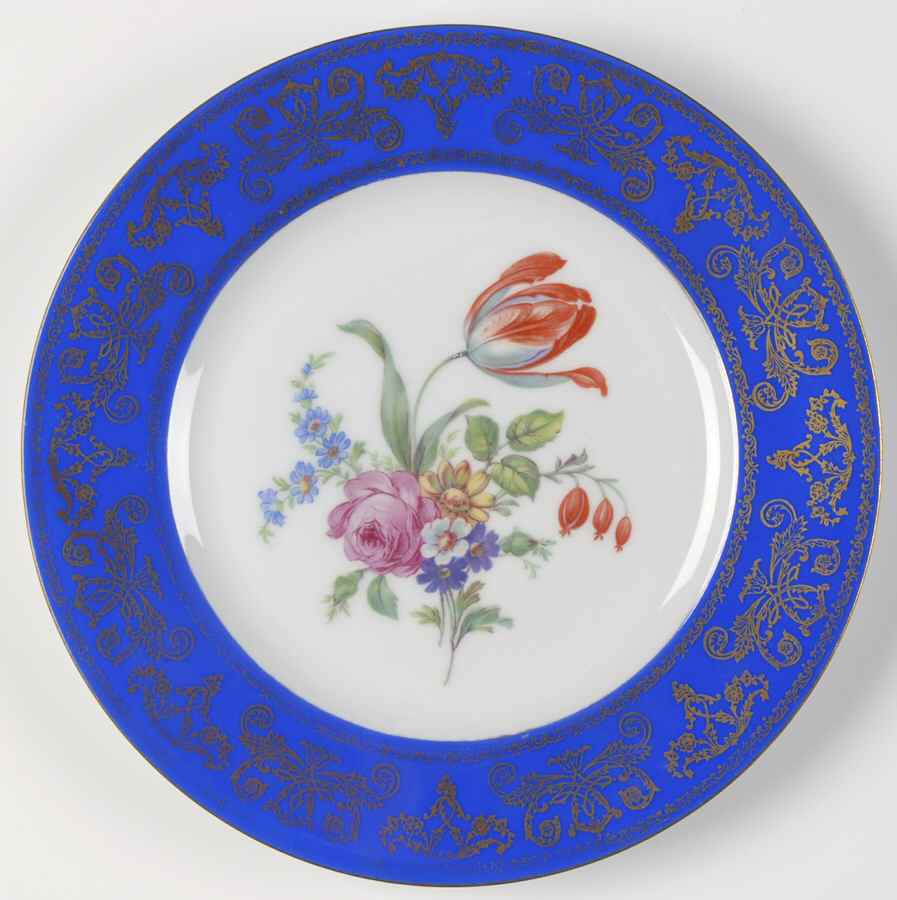 PUL12 Blue Salad Plate by Pfeiffer & Lowenstein-1