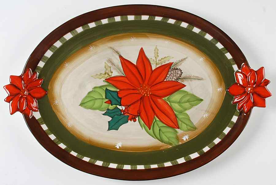 Woodlands 18" Oval Handled Platter by Pfaltzgraff-1