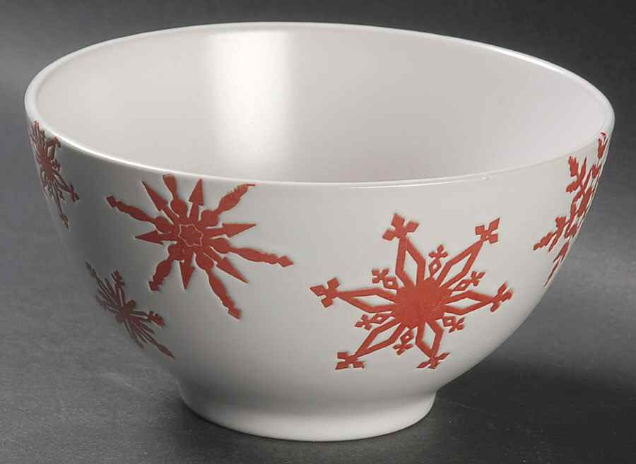 Snowflake Red Soup/Cereal Bowl by Pfaltzgraff-1