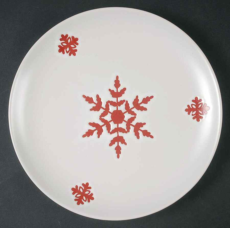 Snowflake Red Salad Plate by Pfaltzgraff-1