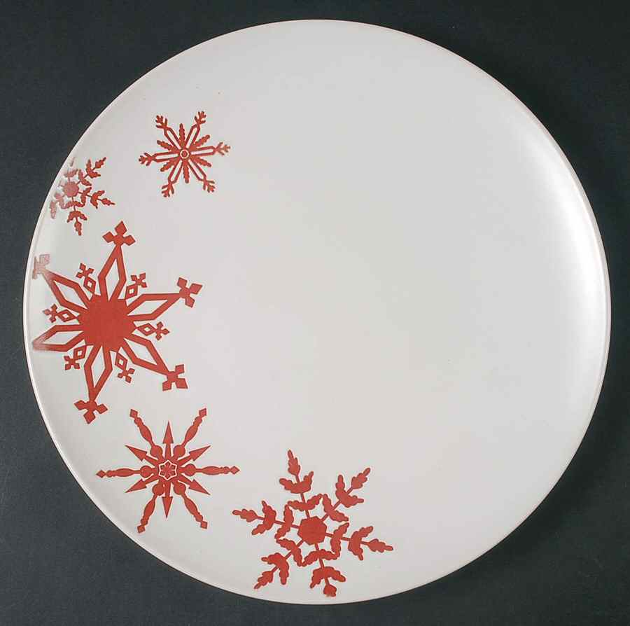 Snowflake Red Dinner Plate by Pfaltzgraff-1