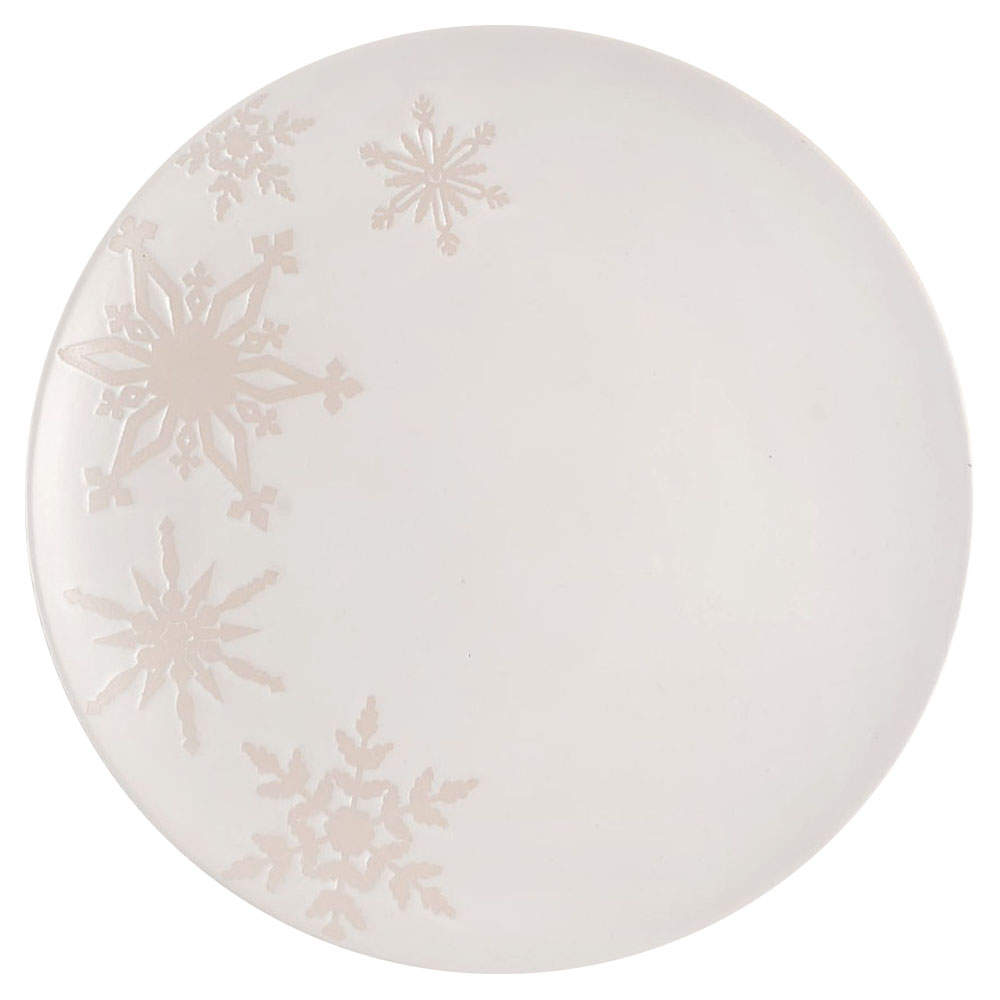 Snowflake White Dinner Plate by Pfaltzgraff-1