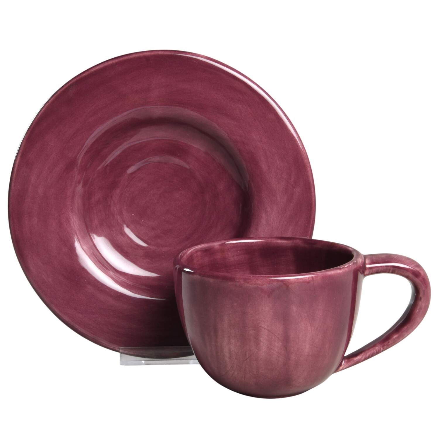 Sausalito Plum Footed Cup & Saucer Set by Pottery Barn China-1