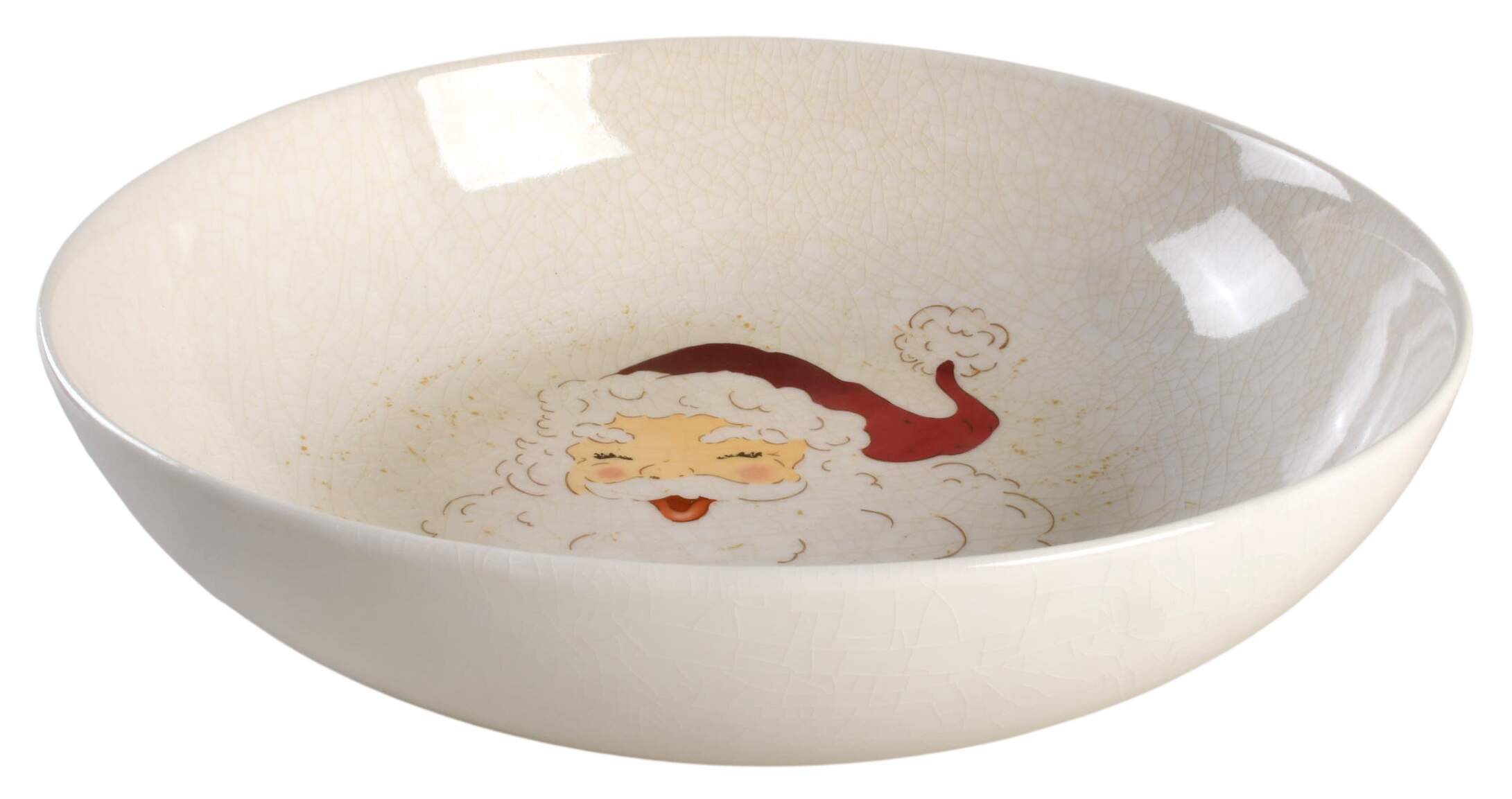 Santa 12" Round Serving Bowl by Pottery Barn China-1