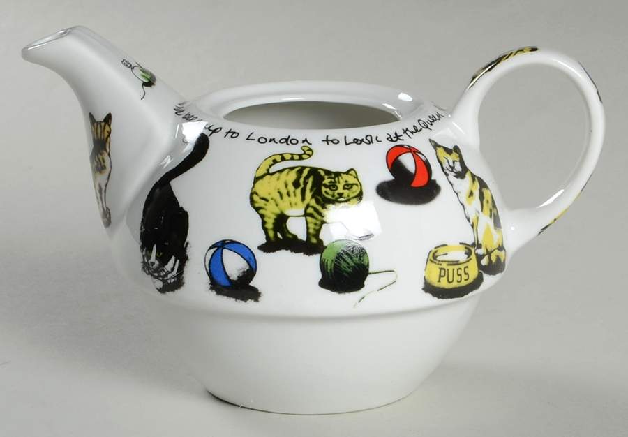 Cat Tea Individual Teapot with Cup Teapot No Lid by Cardew Design-1