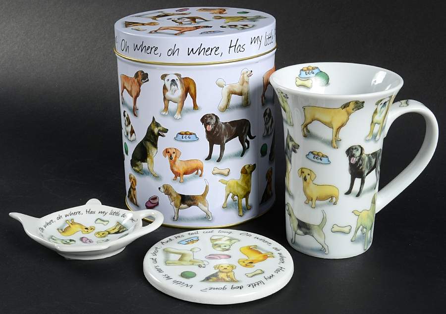 Man's Best Friend Mug & Coaster with Tea Bag Holder Set in Gift Tin by Cardew Design-1