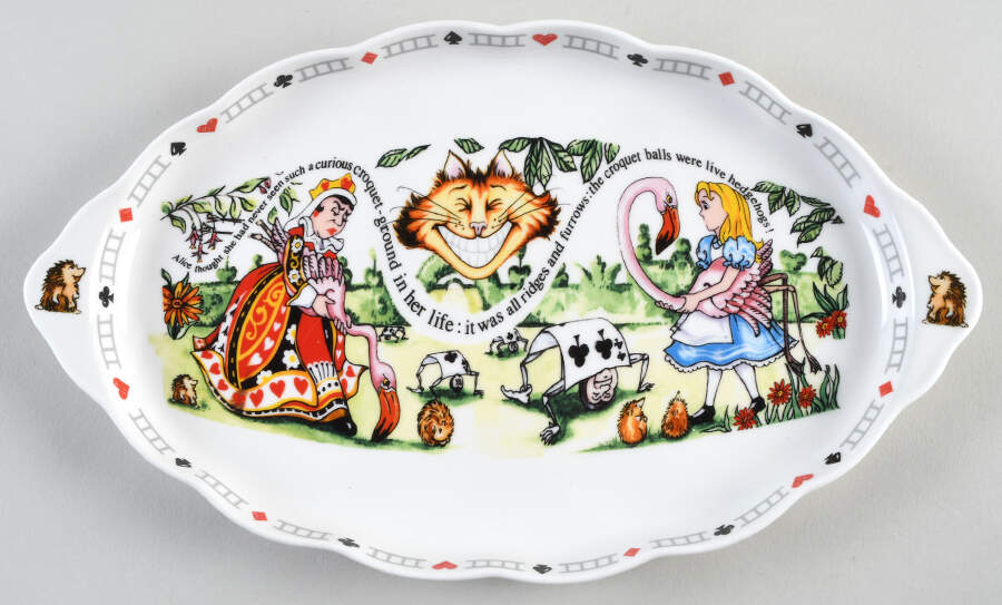 Alice in Wonderland's Cafe 12" Oval Serving Platter by Cardew Design-1