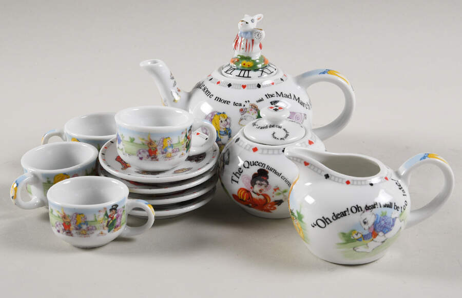 Alice in Wonderland's Cafe 13 Piece Toy Tea Set by Cardew Design-1