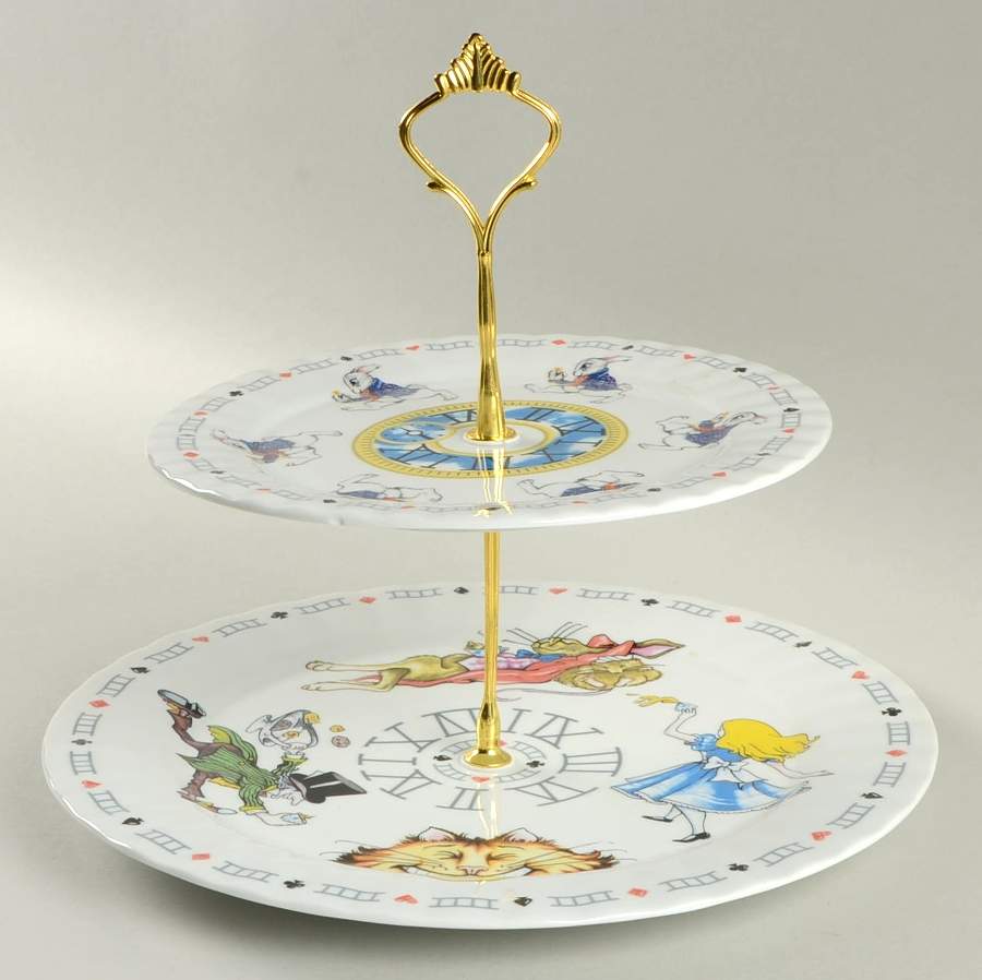 Alice in Wonderland's Cafe 2-Tier Serving Tray by Cardew Design-1
