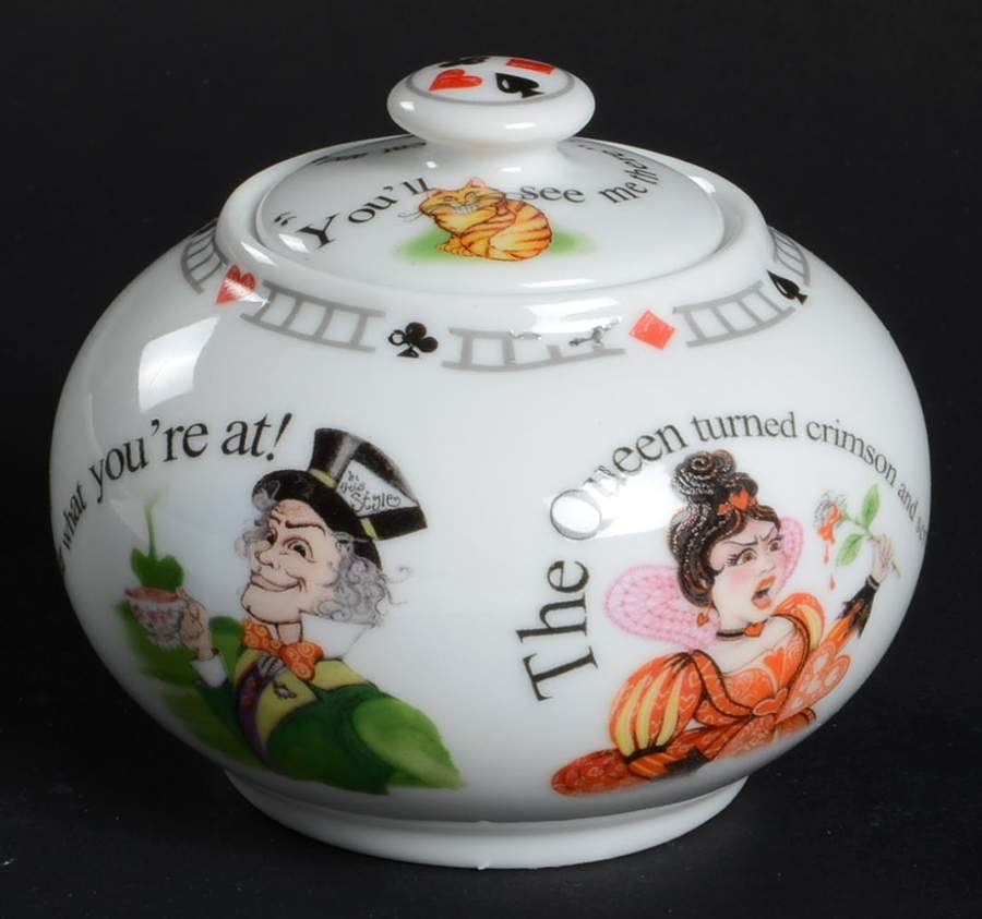 Alice in Wonderland's Cafe Sugar Bowl & Lid by Cardew Design-1