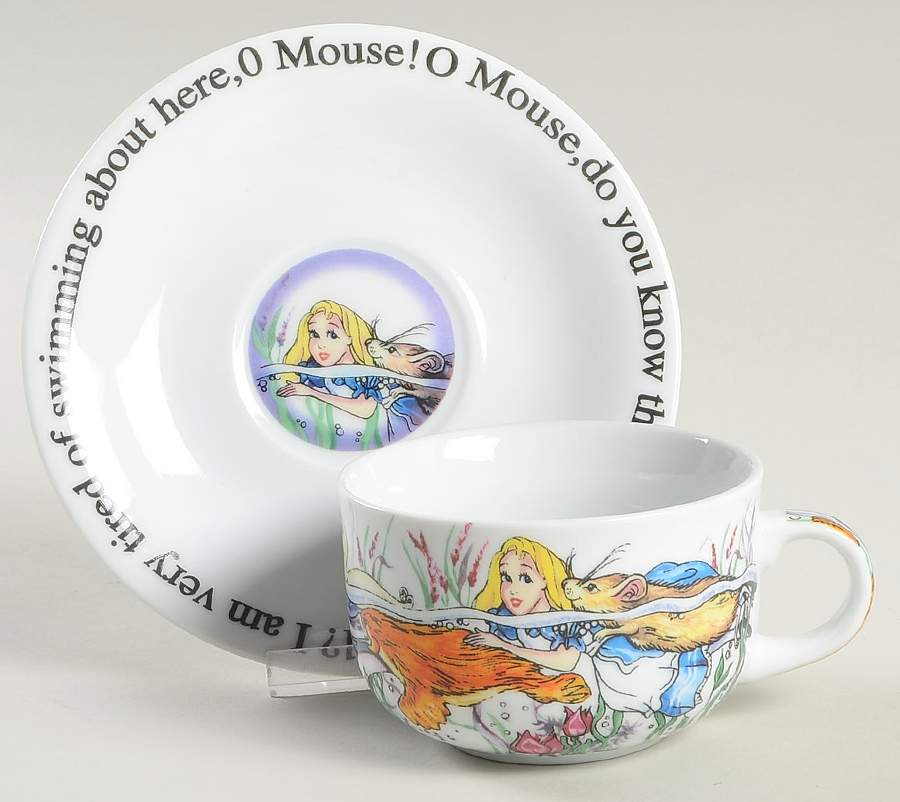 Alice in Wonderland's Cafe Flat Cup & Saucer Set by Cardew Design-1