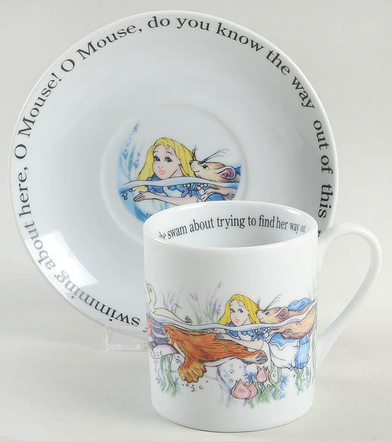 Alice in Wonderland's Cafe Flat Cup & Saucer Set by Cardew Design-1