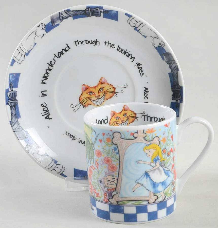Alice in Wonderland's Cafe Flat Cup & Saucer Set by Cardew Design-1