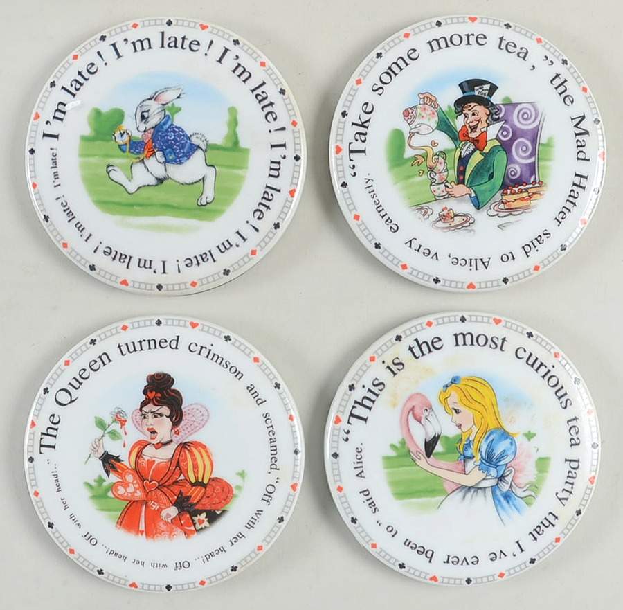 Alice in Wonderland's Cafe Coaster - Set of 4 Motifs by Cardew Design-1