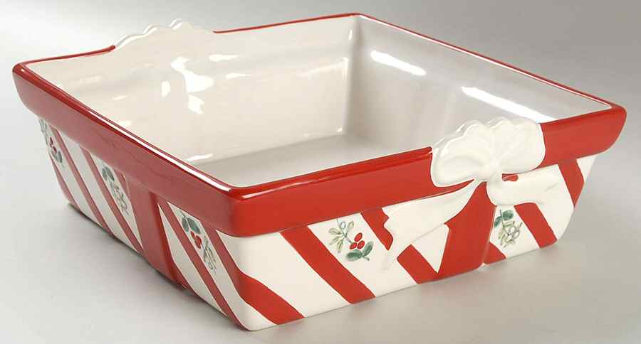 Winterberry Pretty Packages 9" Square Serving Bowl by Pfaltzgraff-1