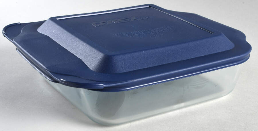 Originals Clear 8" Square Baker & Plastic Lid by Pyrex-1