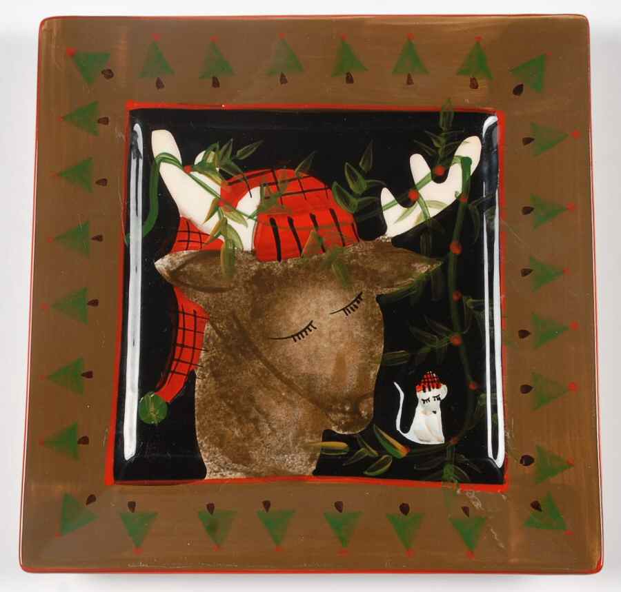 Camp Jingles Square Salad Plate by Pfaltzgraff-1