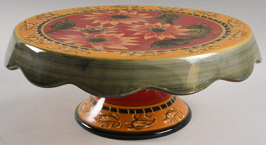 Sunflower Footed Cake Plate by Pier 1-1