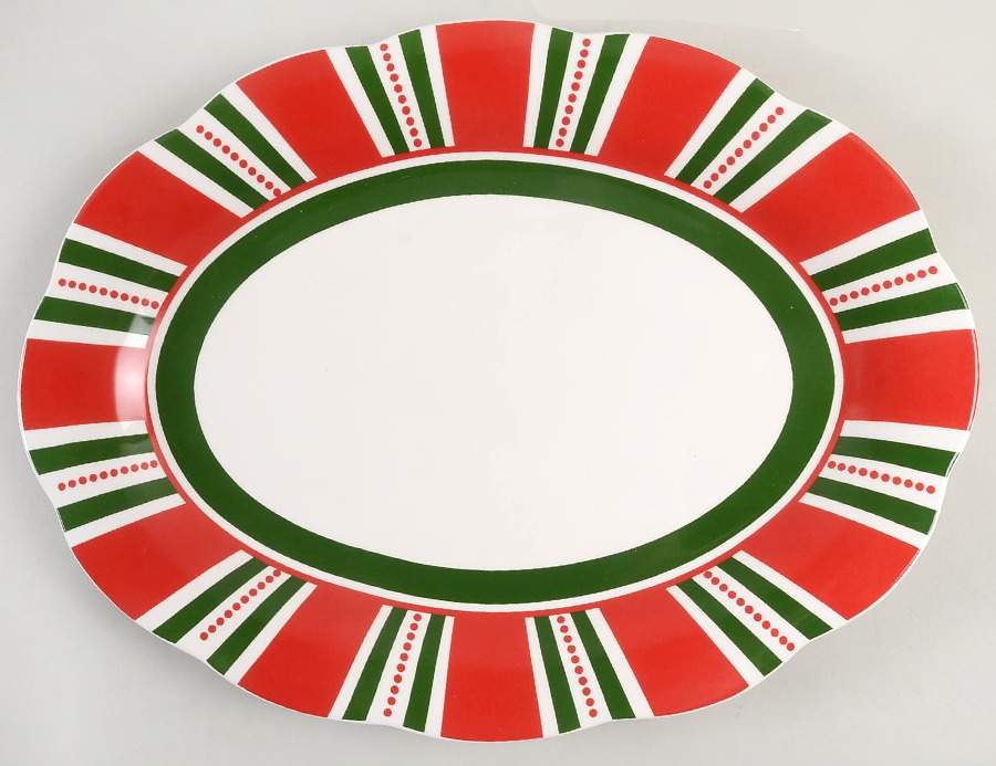 Candy Cane 16" Oval Serving Platter by Pier 1-1