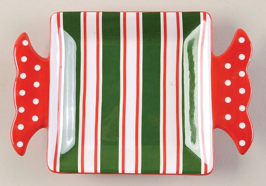 Candy Cane Square Appetizer Plate by Pier 1-1