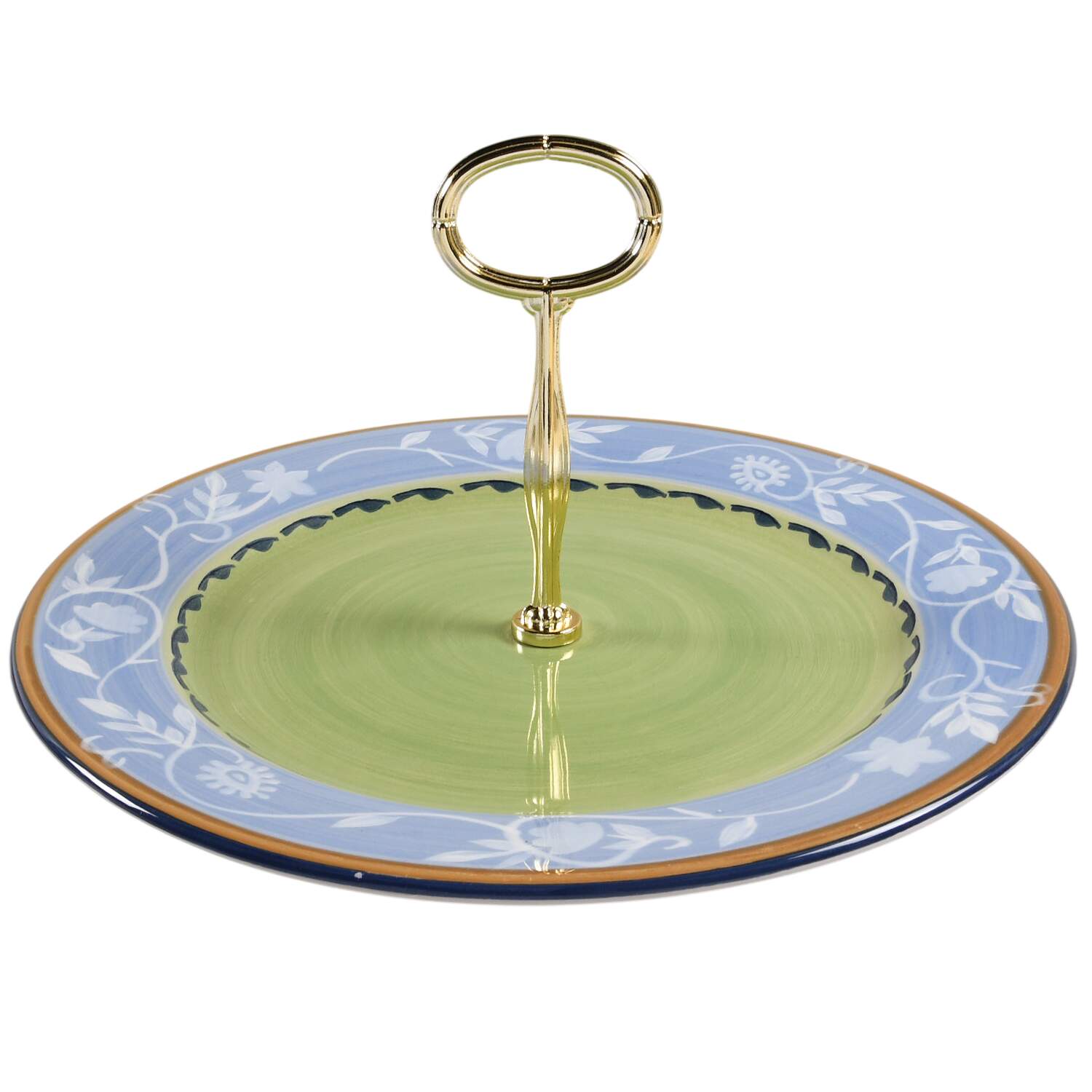 Garden Blooms Round Serving Plate with Center Handle (Dp) Hc by Pfaltzgraff-1