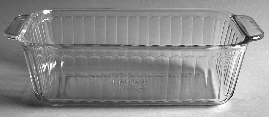 Sculptured Clear Loaf Pan by Pyrex-1
