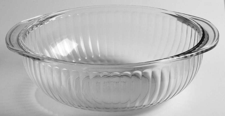 Sculptured Clear 2 Qt Round Covered Casserole No Lid by Pyrex-1
