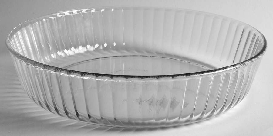 Sculptured Clear 10" Round Baker by Pyrex-1