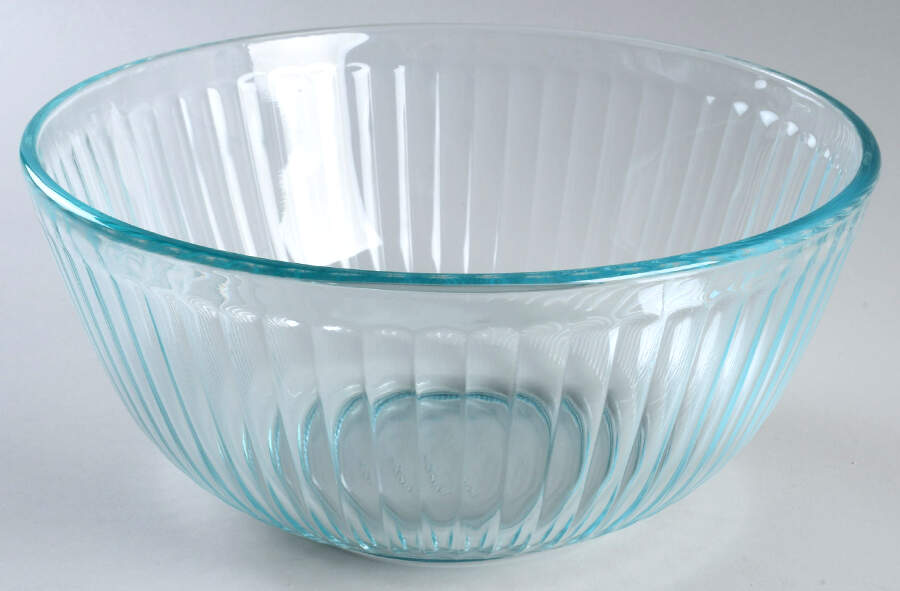 Sculptured Clear 8" Round Vegetable Bowl by Pyrex-1