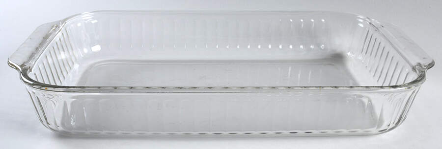 Sculptured Clear 13"  Rectangular Baker by Pyrex-1