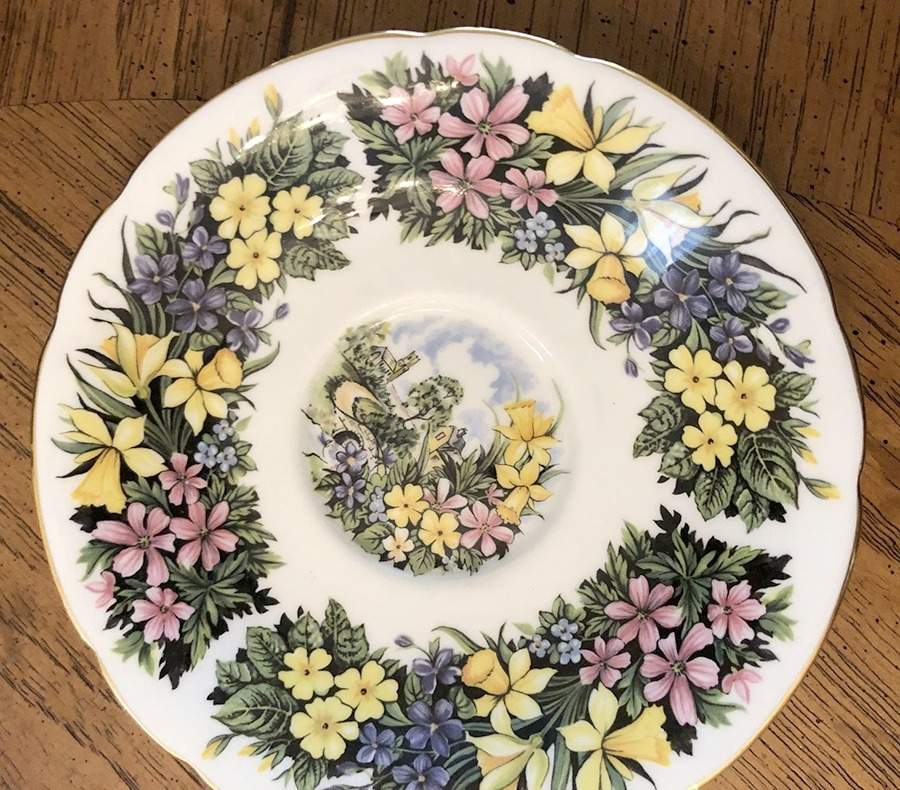 Seasonal Greetings Saucer for Footed Cup by Paragon-1
