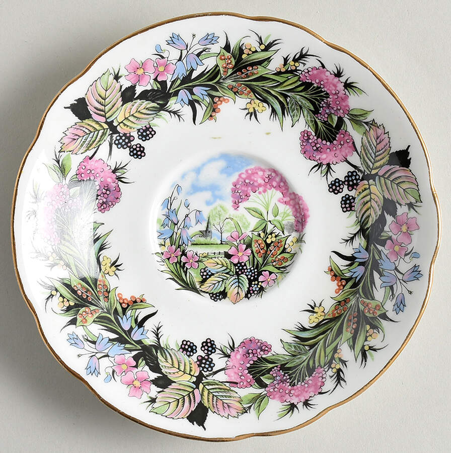 Seasonal Greetings Saucer for Footed Cup by Paragon-1