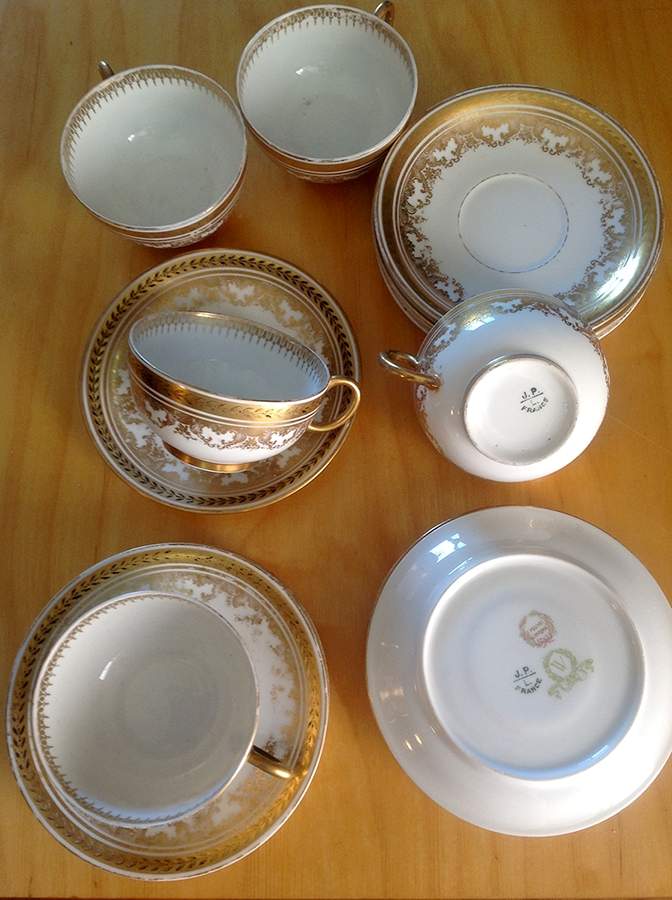 POY643 Footed Cup & Saucer Set by Jean Pouyat-1