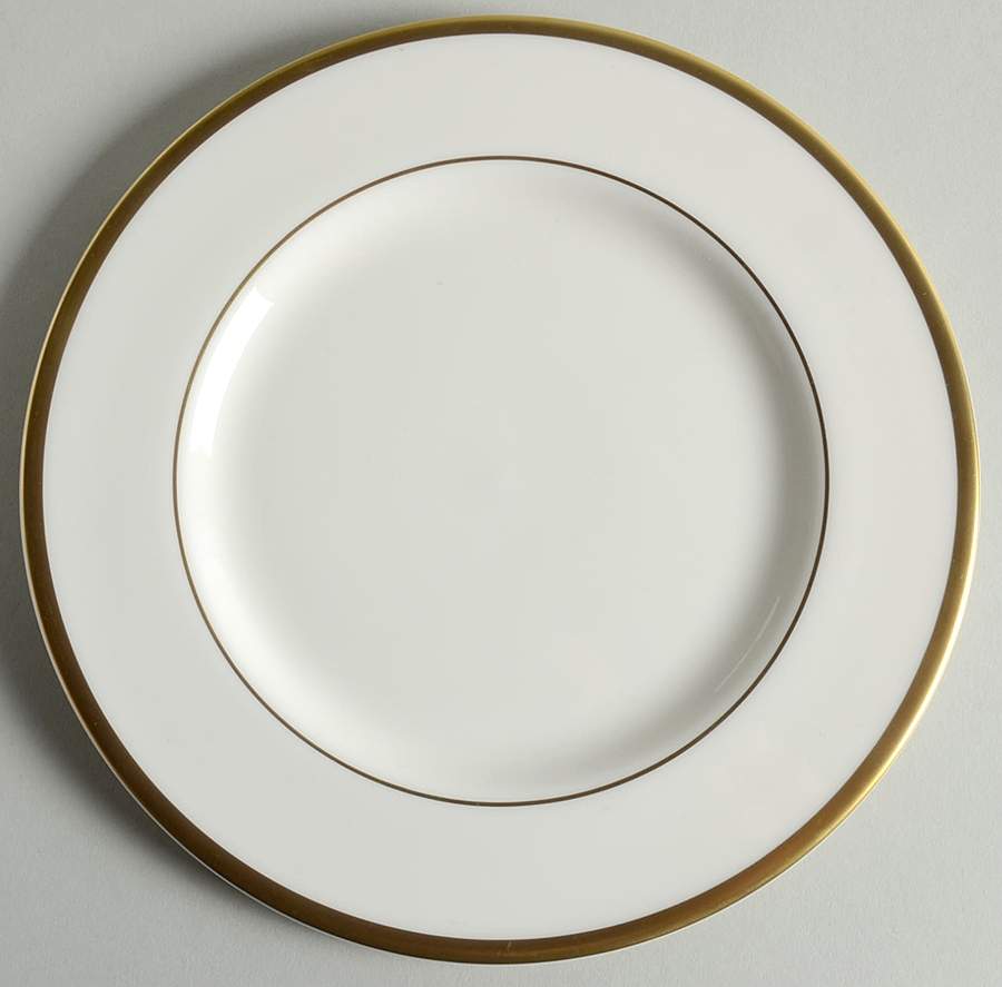 Signature (Gold Trim, No Monogram, Ivory) Salad Plate by Pickard-1