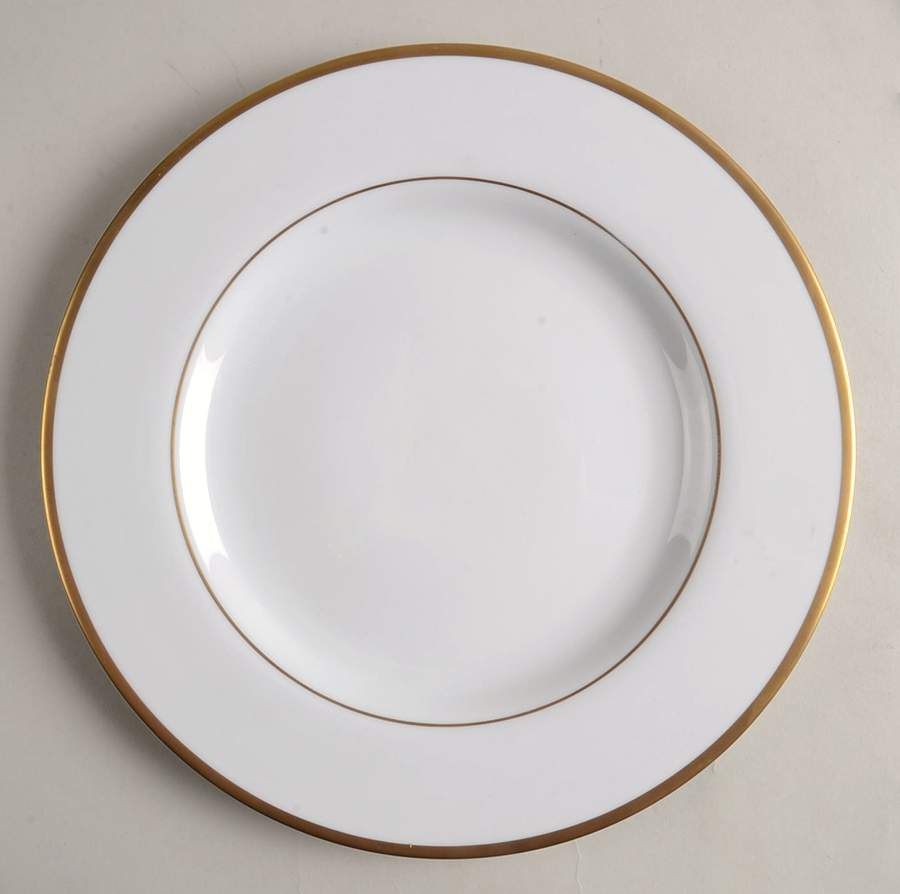 Signature (Gold Trim, White Body) Dinner Plate by Pickard-1