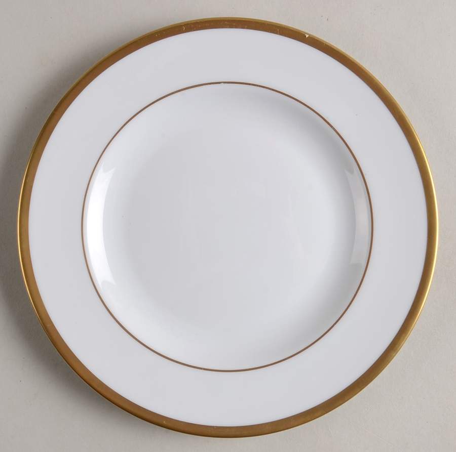 Signature (Gold Trim, White Body) Bread & Butter Plate by Pickard-1