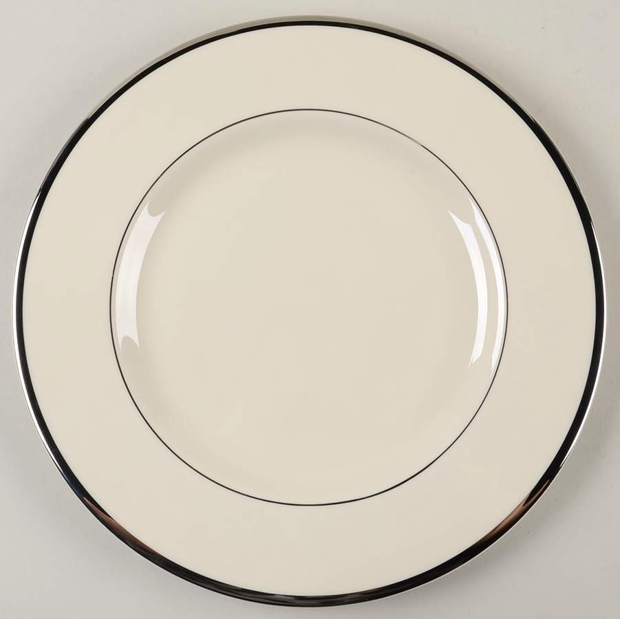Signature (Platinum Trim, No Monograms, Ivory Bck) Dinner Plate by Pickard-1