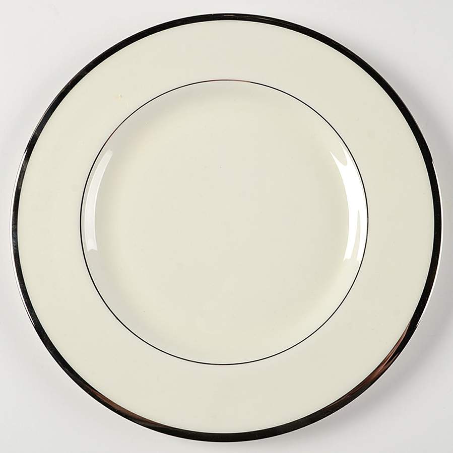 Signature (Platinum Trim, No Monograms, White Body Dinner Plate by Pickard-1