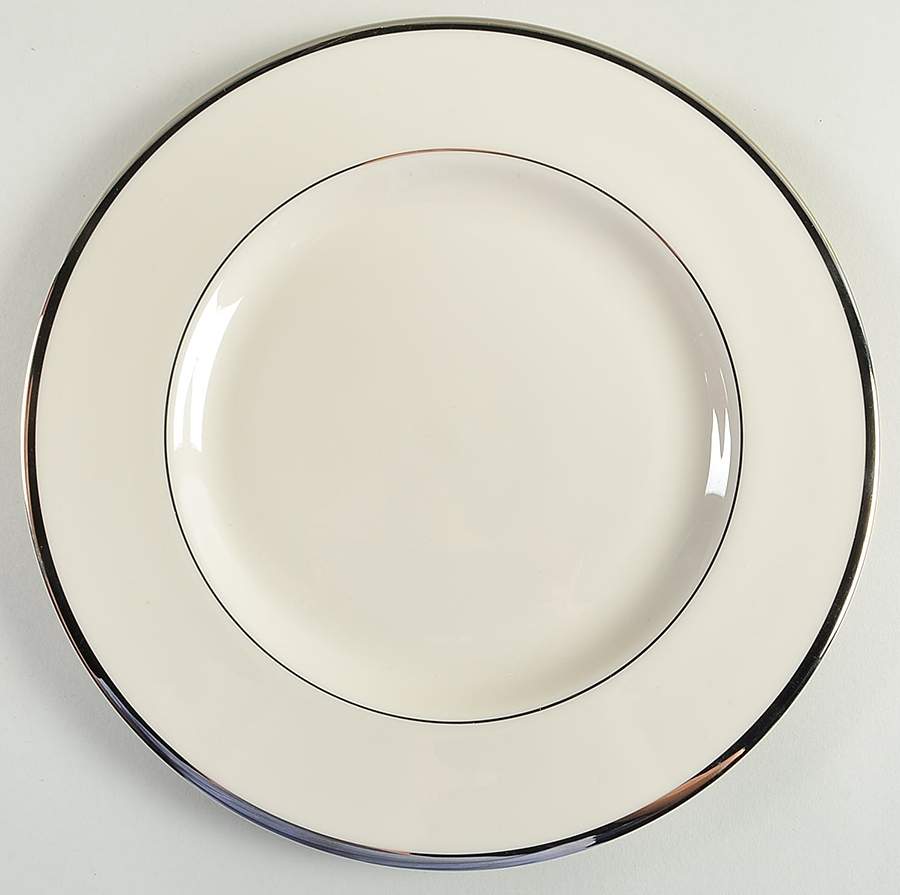 Signature (Platinum Trim, No Monograms, White Body Large Dinner Plate by Pickard-1