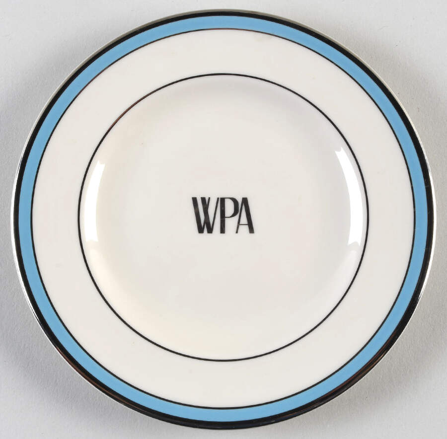 Signature Blue (Ivory Back, Platinum Trim) Bread & Butter Plate by Pickard-1