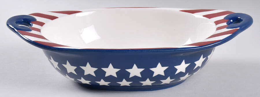Stars and Stripes 11" Oval Serving Bowl by Pfaltzgraff-1