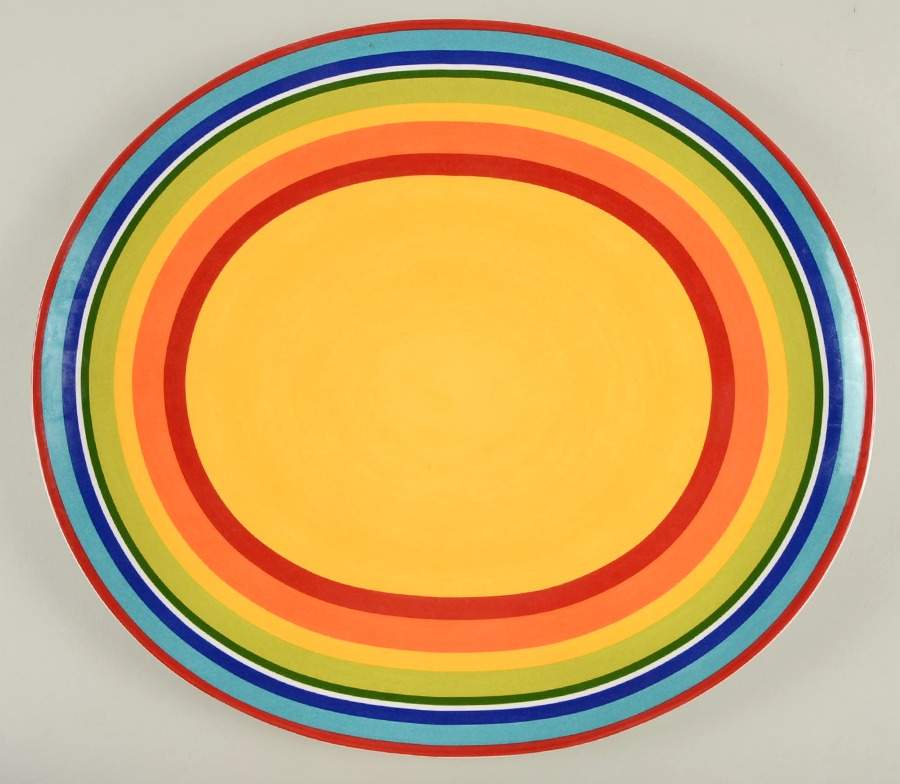 Summer Stripes 16" Oval Serving Platter by Pier 1-1