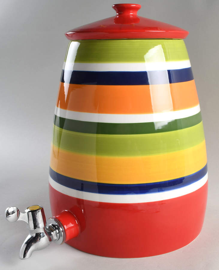 Summer Stripes Beverage Crock & Lid by Pier 1-1