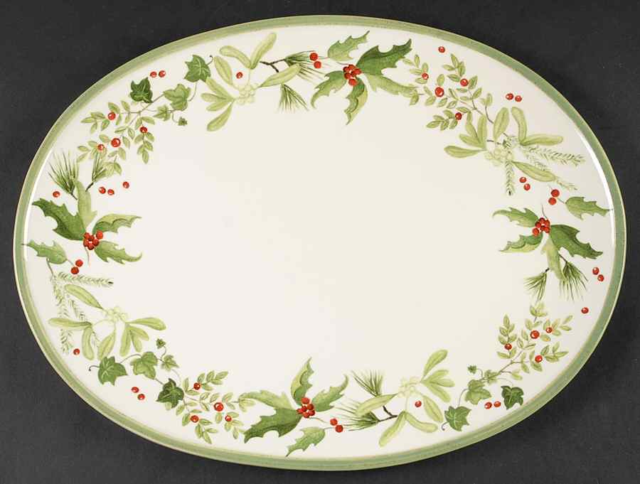 Holly & Ivy 14" Oval Serving Platter by Park Designs-1